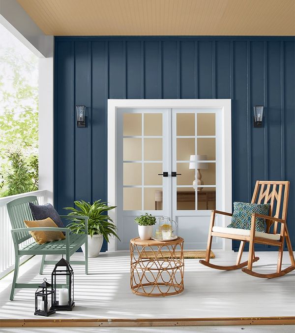 Patio Paint Design Decor Styling Photoshoot Photography Wainscot Blue