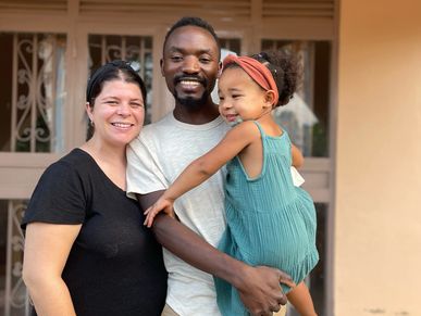 Silvester, Katelyn and Luna Lubwama at 58:12 Shelter in Uganda