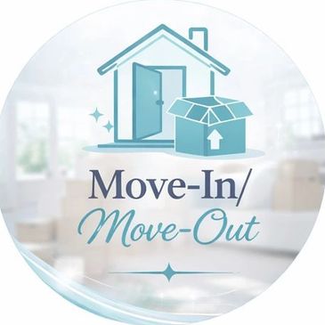 Logo for residential cleaning featuring a house and vacuum cleaner.