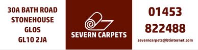 Severn Carpets contact info with address and phone number.