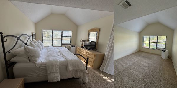 furnished and unfurnished bedroom