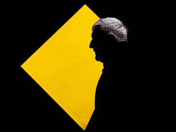 Silhouette on yellow background