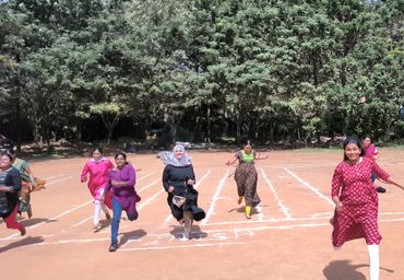Mothers' running race during Annual Sports Day
