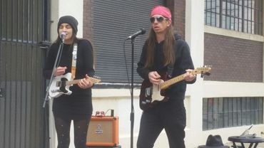 Lonesome Doves performing at the 2018 Deep Ellum Arts Festival in Dallas, Texas.