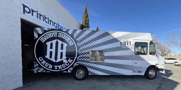 Custom food truck wrap vinyl graphics printed and installed by Printing Boss in Palmdale CA
