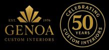 Logo celebrating 50 years of Genoa Custom Interiors.