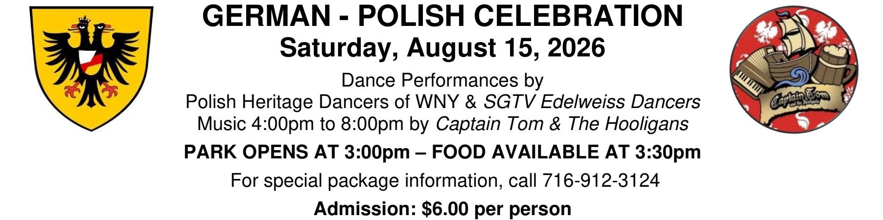 Flyer for German-Polish Celebration with dance and music on August 15, 2026.