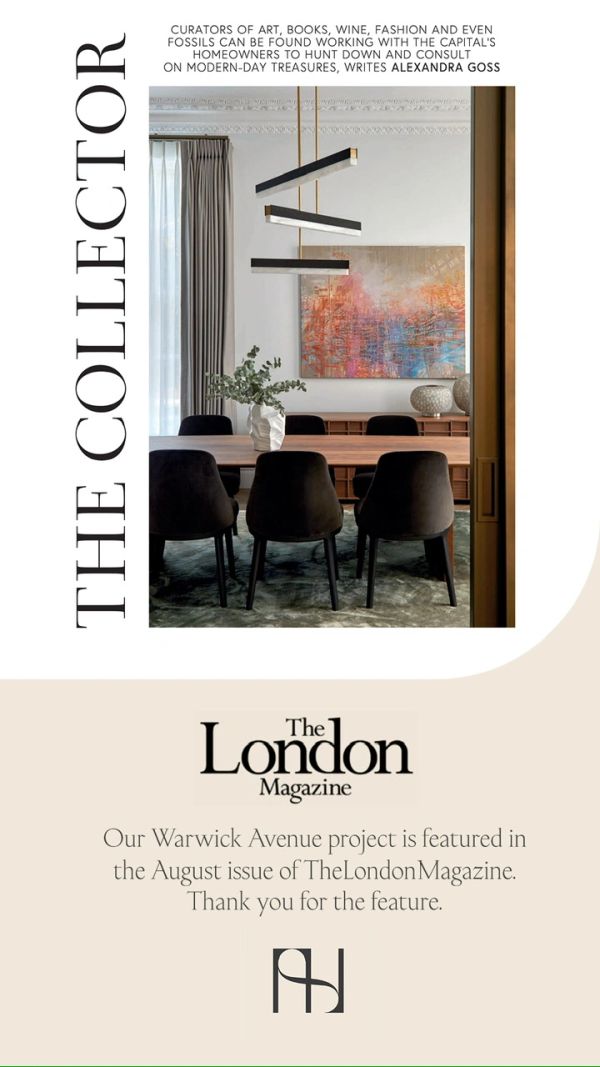 Elegant dining room featured in The London Magazine.
