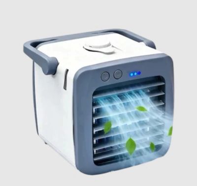 Portable air cooler with airflow and leaves.