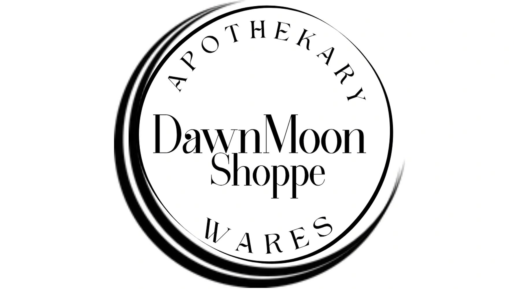 Double crescent moon with business name in center