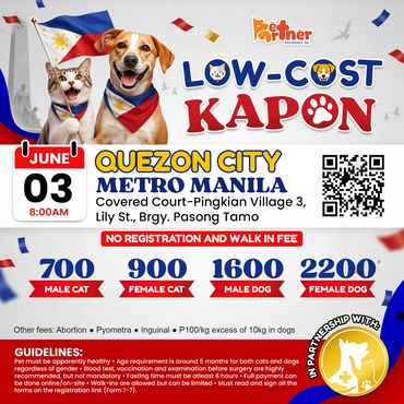 Pet Partner's low-cost vaccination event for cats and dogs in Quezon City.