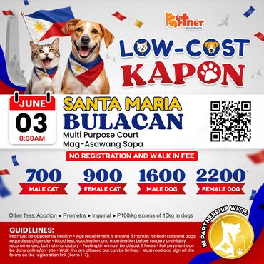 Low-cost pet vaccination event in Santa Maria, Bulacan on June 3 at 8 AM.