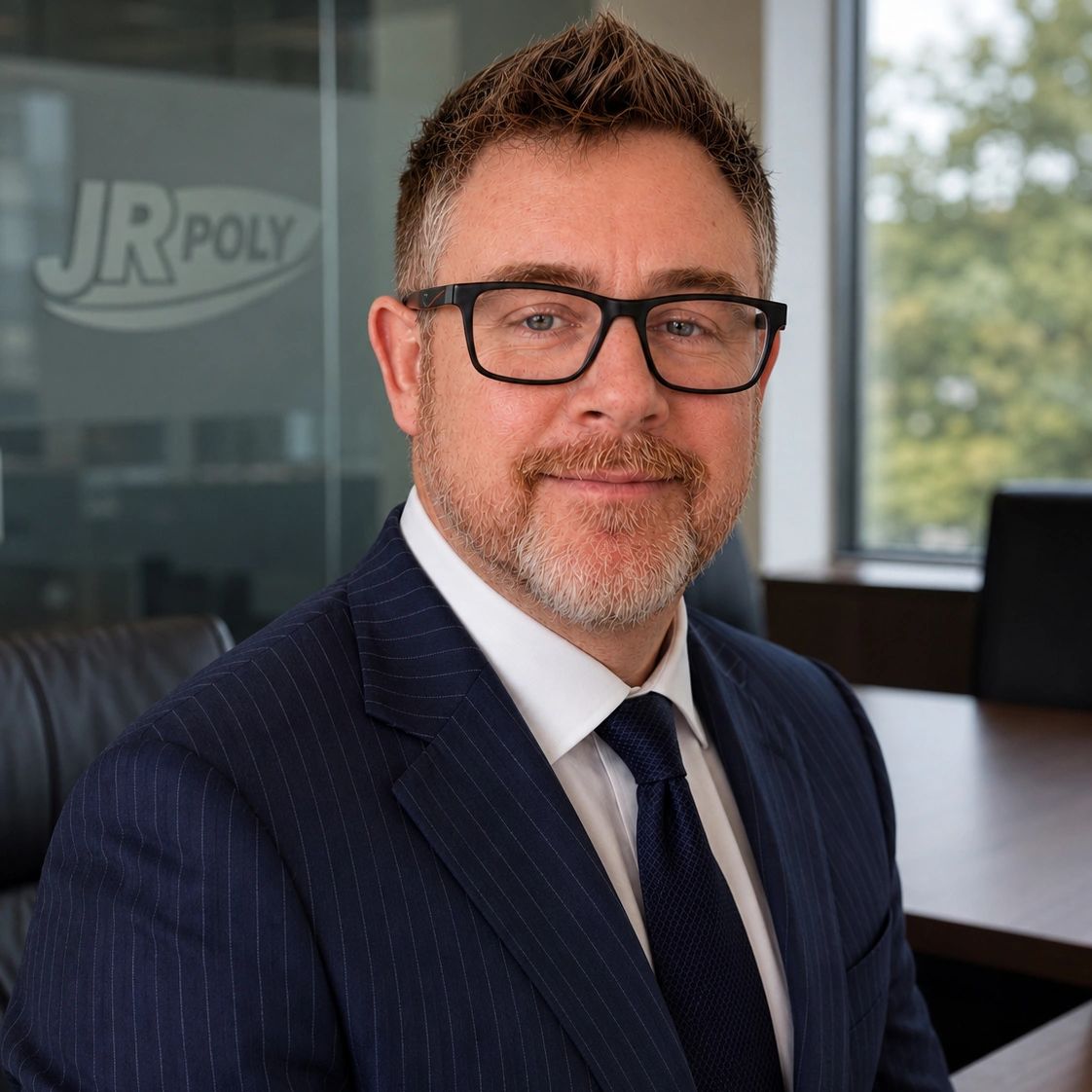 Executive Jason Riddle sitting in office