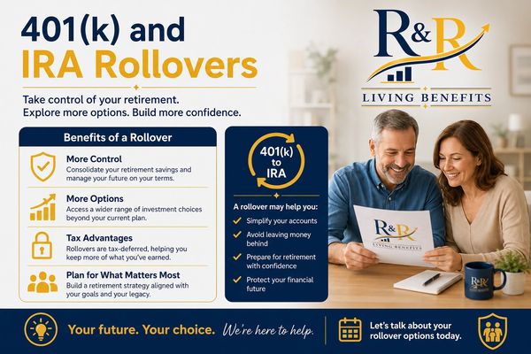 Informative infographic on 401(k) and IRA rollovers benefits and options.
