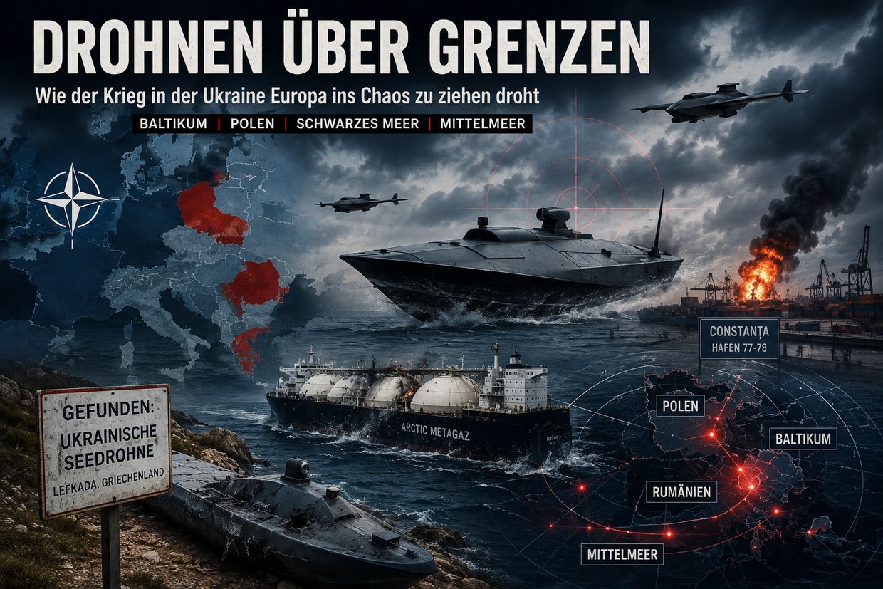Drones and naval threats escalate tensions in Europe amid Ukraine conflict.