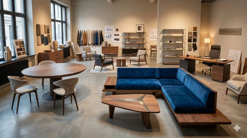 Custom furniture design services offering high-quality, handcrafted tables, chairs, and luxury seating solutions for modern interiors