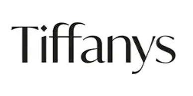 The word 'Tiffanys' written in an elegant black serif font on white background.