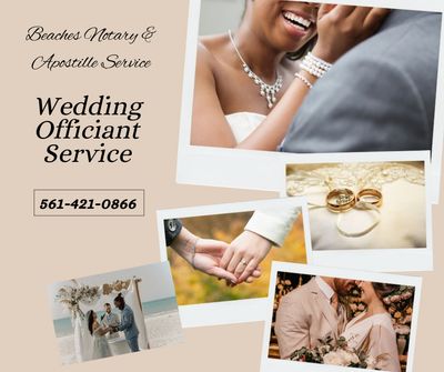 I need a Wedding Officiant in West Palm Beach, Palm Beach Gardens, Palm Beach, or Wellington