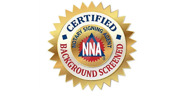 NNA badge indicating the individual is background screened by the National Notary Association.