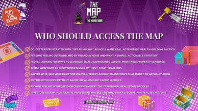 Checklist for who should access the map, focusing on wealth-building and investment strategies.