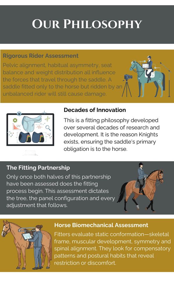 Infographic of why our philosophy of fitting helps horse and rider