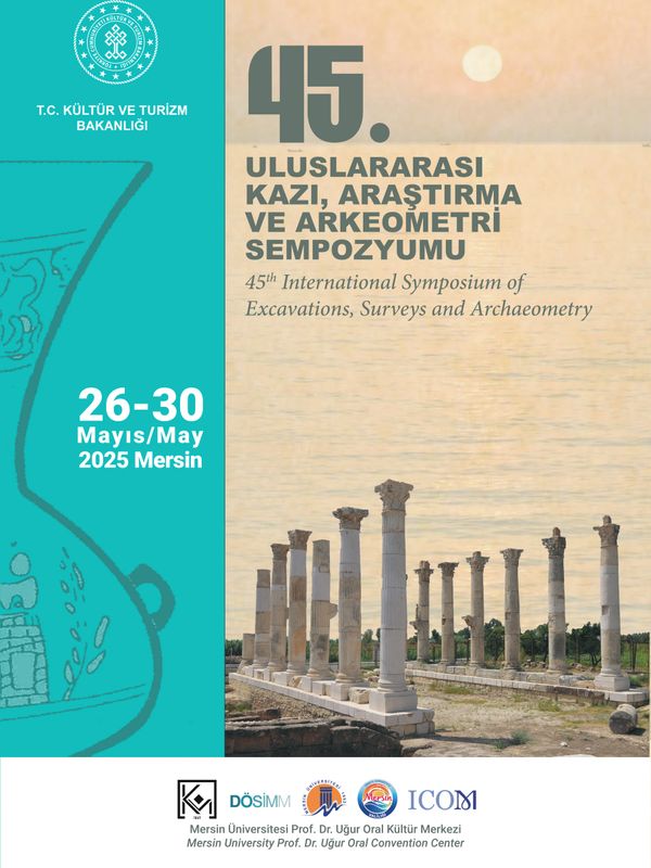 Poster for the 45th International Symposium on Excavations, Surveys, and Archaeometry in Mersin, May 2025.