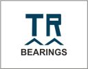 Logo with 'TR' and 'BEARINGS' text featuring stylized mountain peaks.