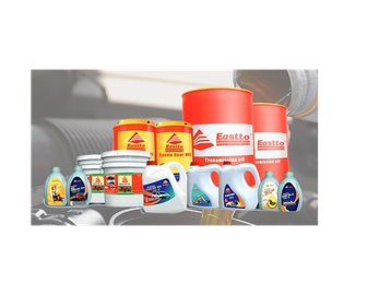 Various Eastto branded automotive lubricants and oils displayed together.