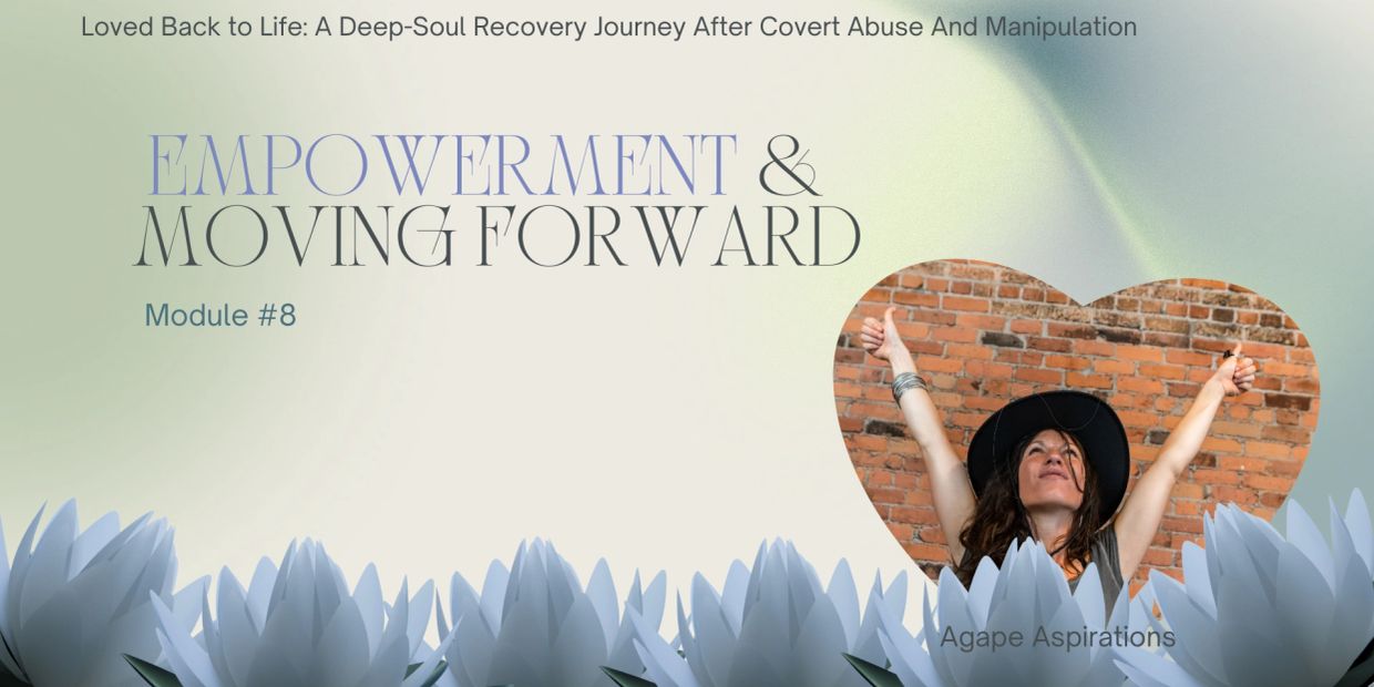 Empowerment and moving forward module with hopeful woman.