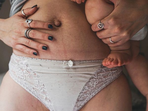 Postpartum mommy with baby, navigating motherhood journey after childbirth