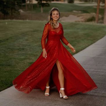 green emerald velvet dress Ever-Pretty Velvet Ruffles Sleeve Stretchy Double V-Neck A-Line Evening Dress main image 1