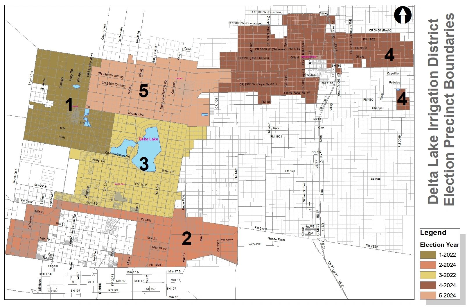 colored map of district separated by precinct for voting purposes