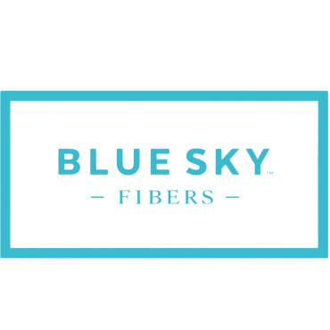 Logo for Blue Sky Fibers with blue text.