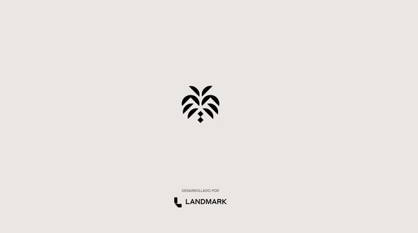 Logotipo de Landmark con texto en español.