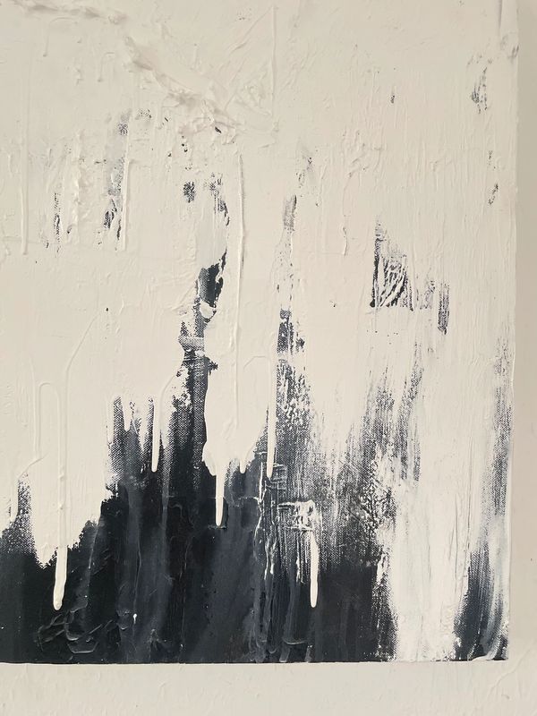 MIXED MEDIA ON CANVAS WITH MULTIPLE TEXTURES