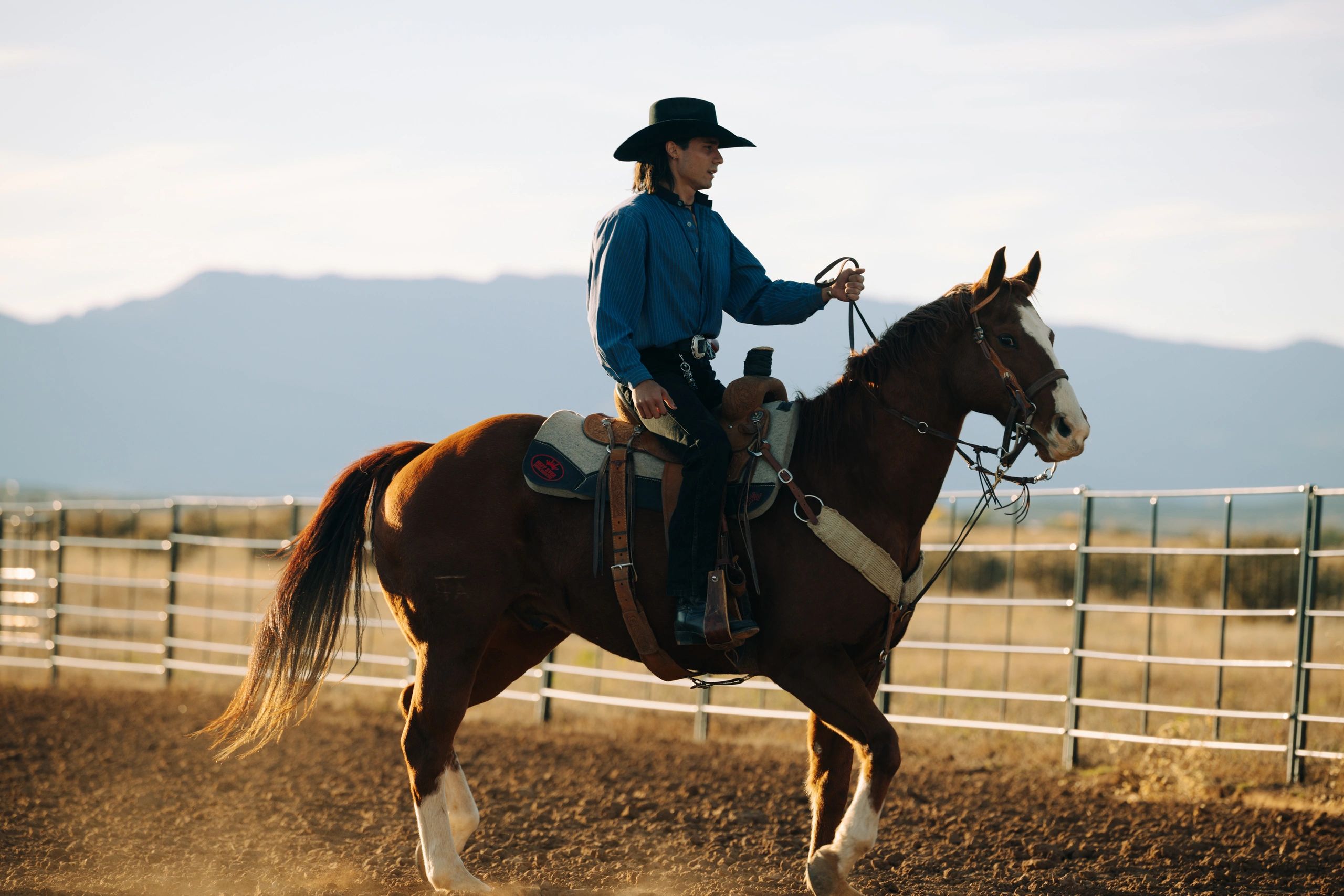 Matthew Frietze on a horse.