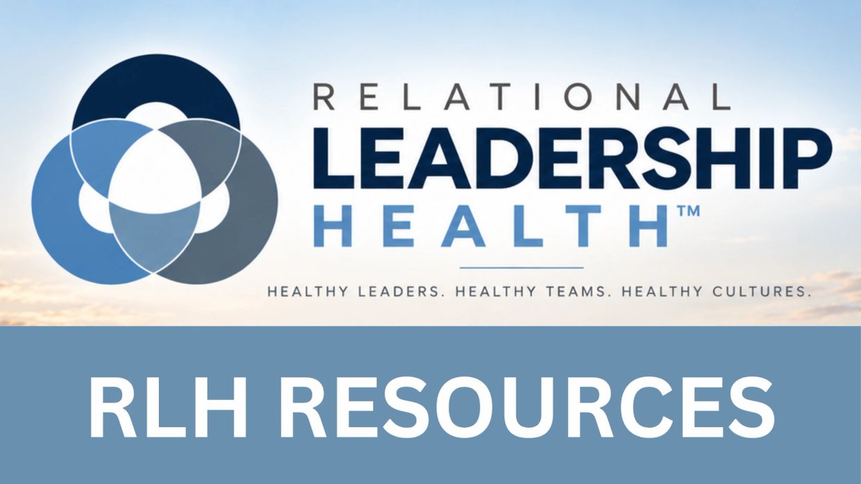 Relational Leadership Health logo with RLH resources text.