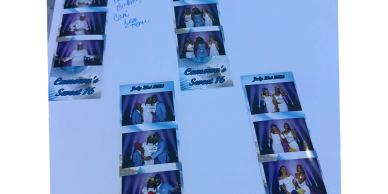 Photo strips from a Sweet 16 event.
