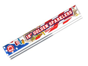 Package of 18-inch golden sparklers.