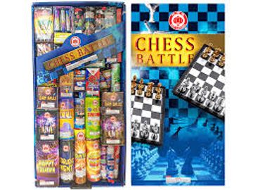 Chess Battle fireworks box with various items.