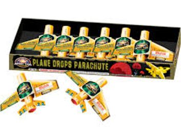Candy plane drops parachute pack.