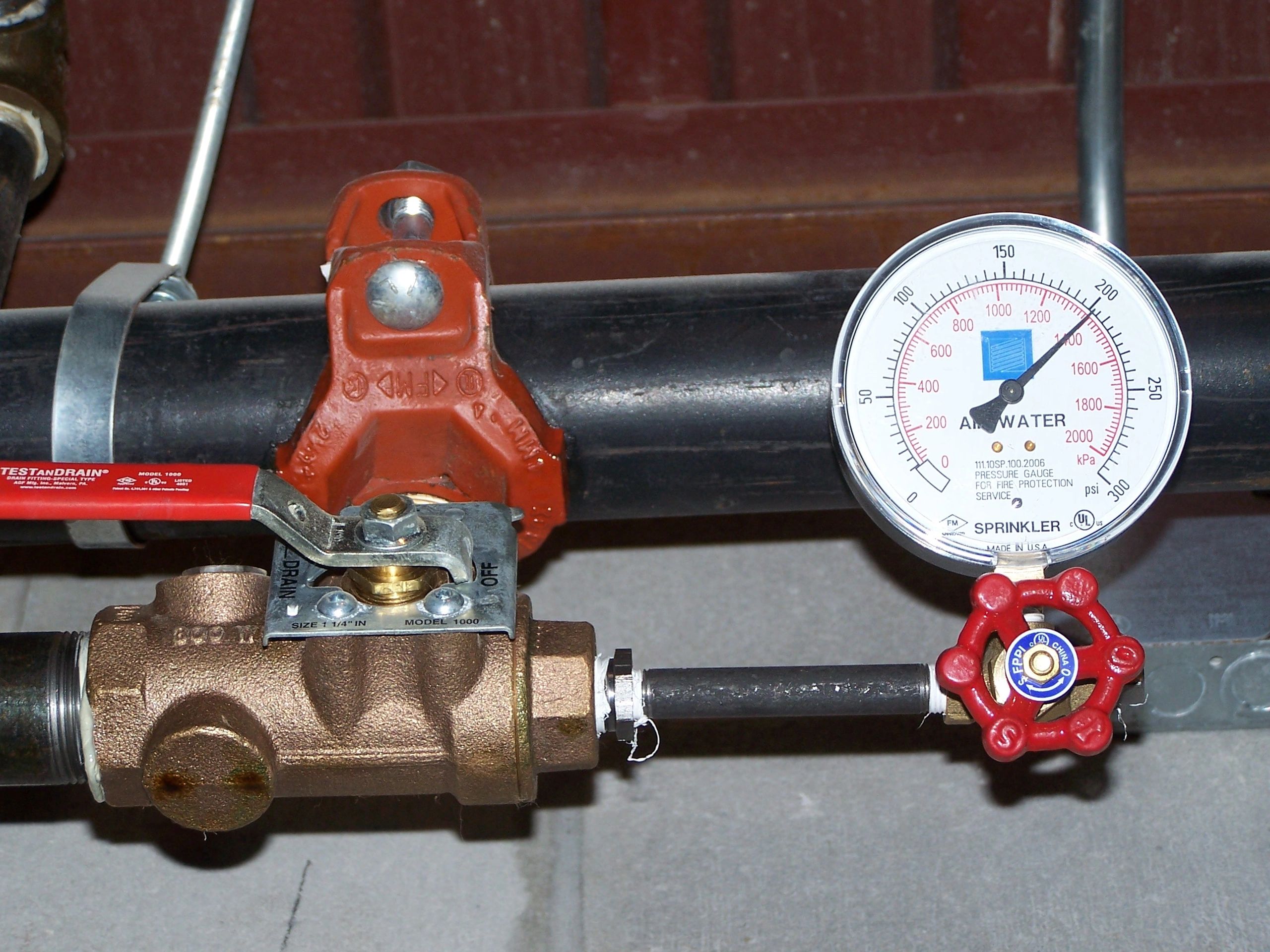 HYDROSTATIC & AIR(?) TESTING OF SPRINKLER SYSTEMS