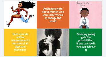 Collage celebrating inspiring women and encouraging young girls to achieve their dreams.