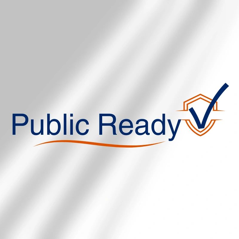 Public Ready Text with shield and check mark badge