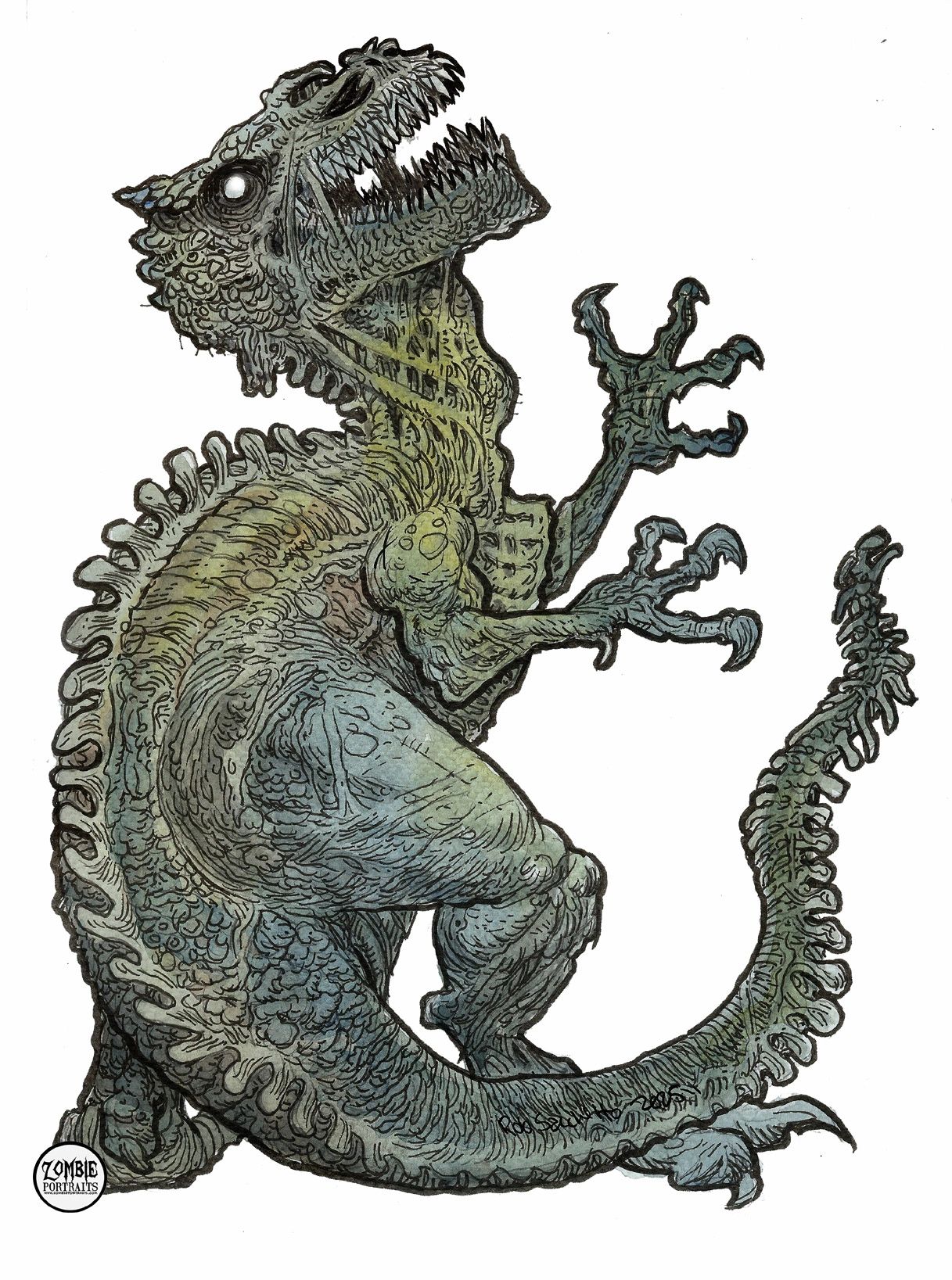 Zombie Raptor Dinosaur How To Draw A Zombie Dinosaur