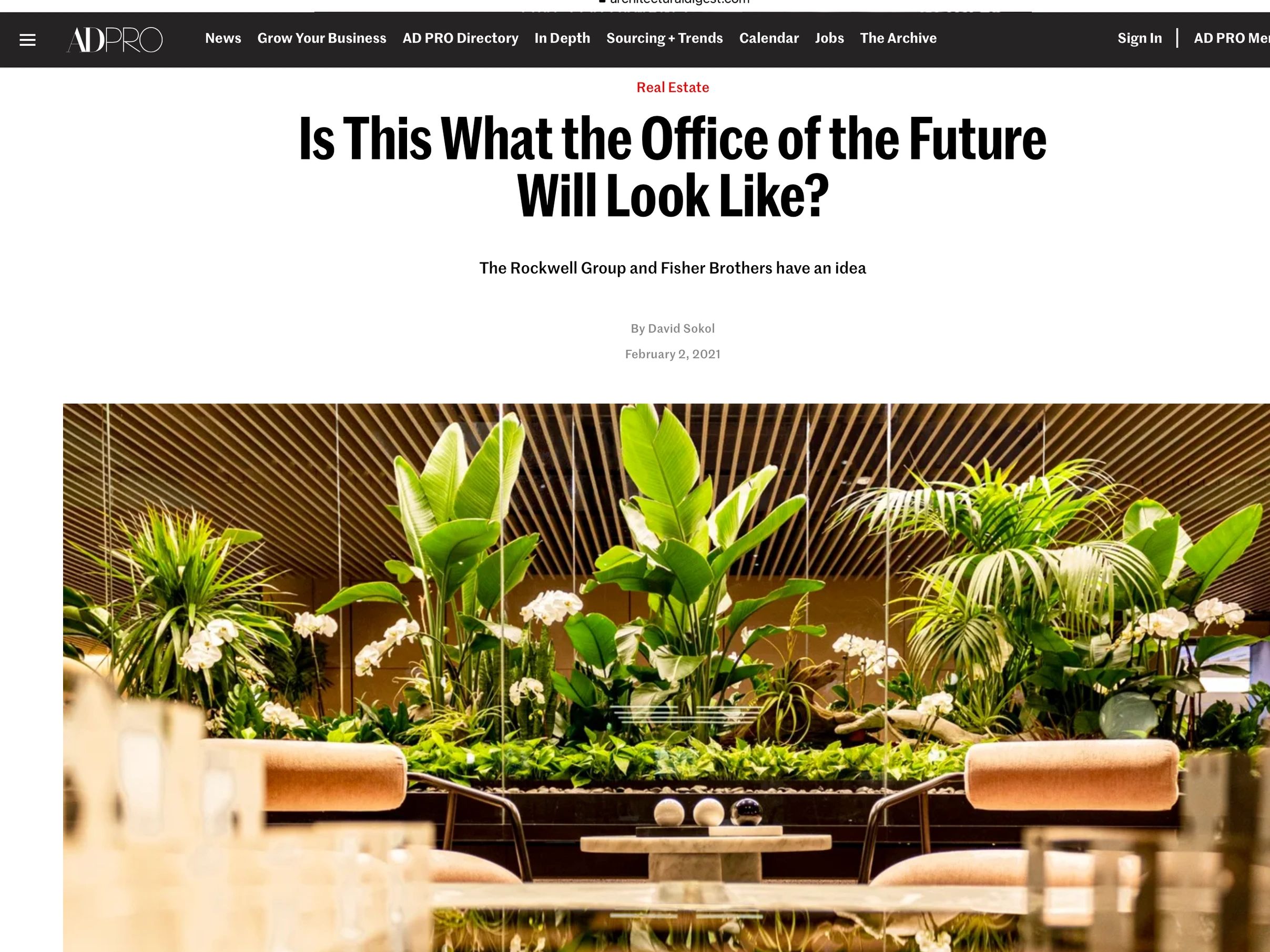 Architectural Digest and AD Pro speak with Crystal Fisher about the future of office 2/2/21 
