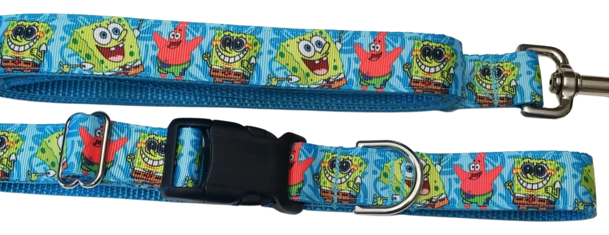 SpongeBob Square Pants Inspired Dog Collars, Dog Leash, and Seatbelt Tether