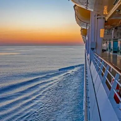 View of the sunset from a cruise ship