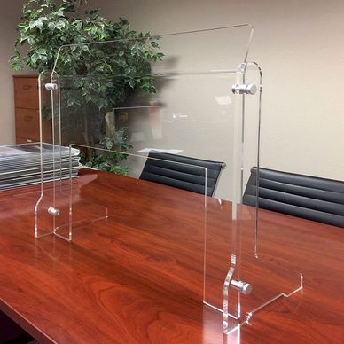Acrylic protective table guard for commercial and office use by Point to Point UAE