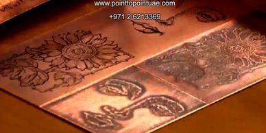 copper cutting and engraving in abu dhabi uae, sheet metal cutting, aluminum cutting, laser cutting